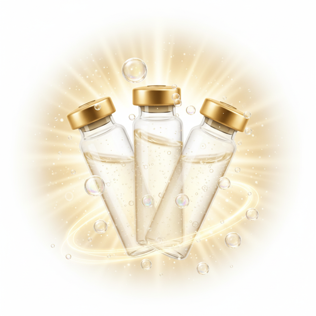 The GLOW Stack peptide kit with BPC-157, TB-500, and GHK-Cu vials for skin repair and collagen synthesis