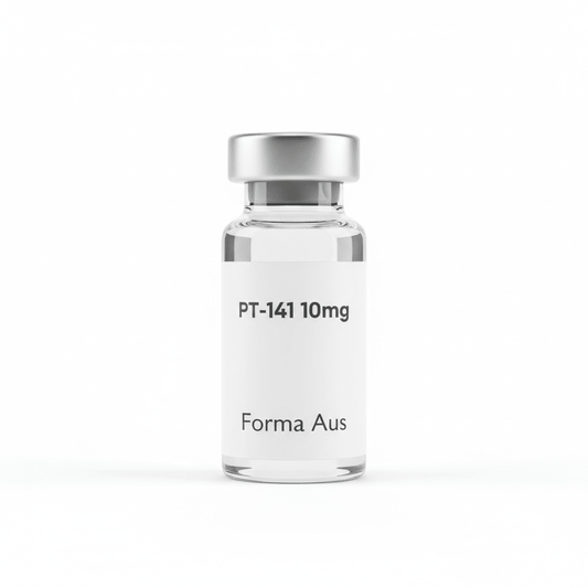 PT-141 10mg lyophilised vial with bacteriostatic water and insulin syringes for libido enhancement and sexual function research