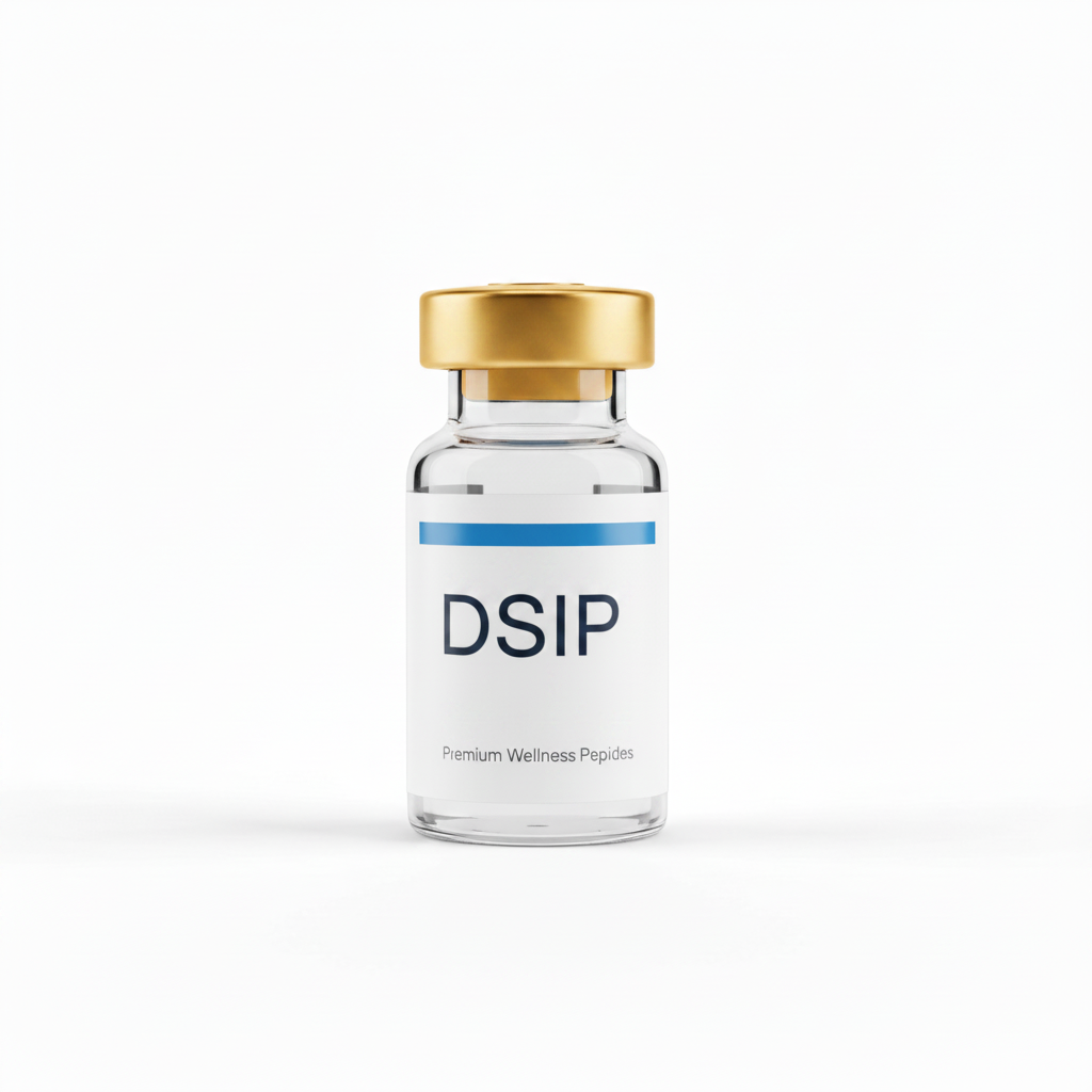 DSIP 10mg lyophilised peptide vial with bacteriostatic water and syringes for deep sleep and recovery research