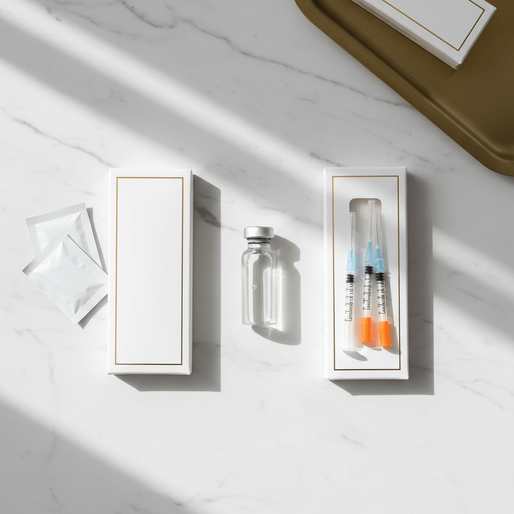 Researcher's Supply Bundle with bacteriostatic water, insulin syringes, and alcohol swabs for peptide research