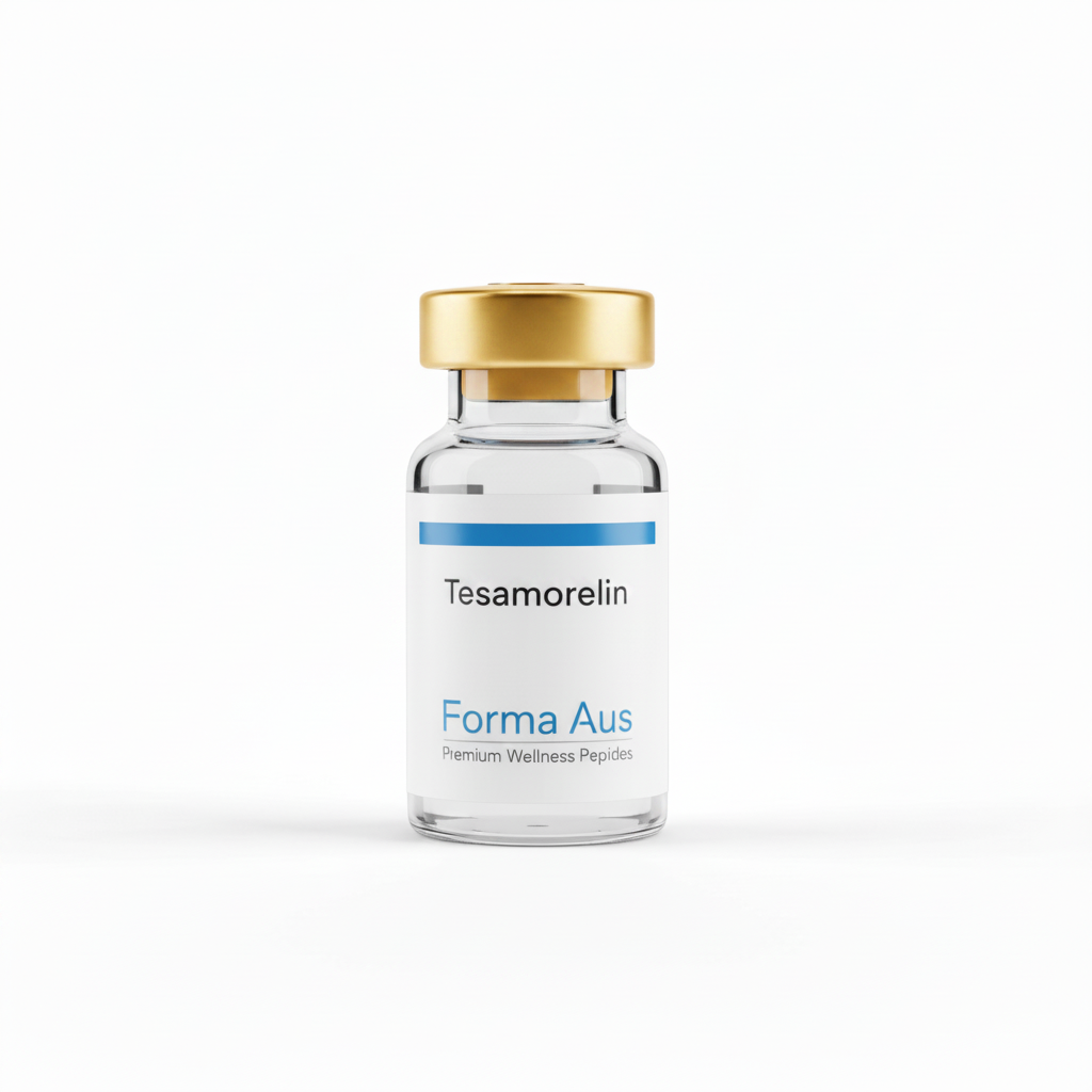 Tesamorelin 10mg lyophilised peptide vial for visceral fat reduction and growth hormone release